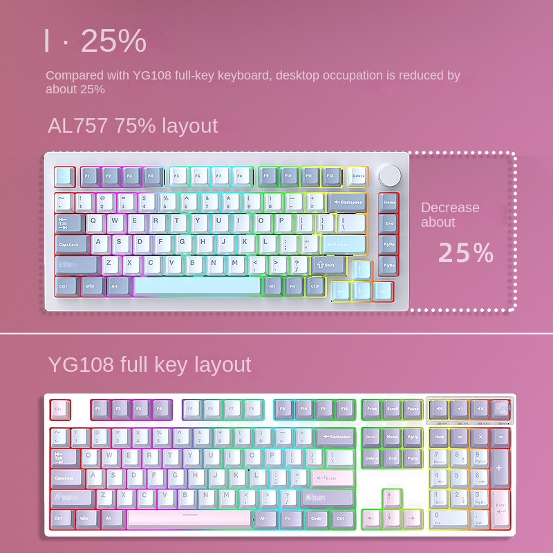 HJSDZHI AL75V2 Mechanical Keyb - Mechanical Keyboard Barebone Aluminum Gasket 75 recension och pris