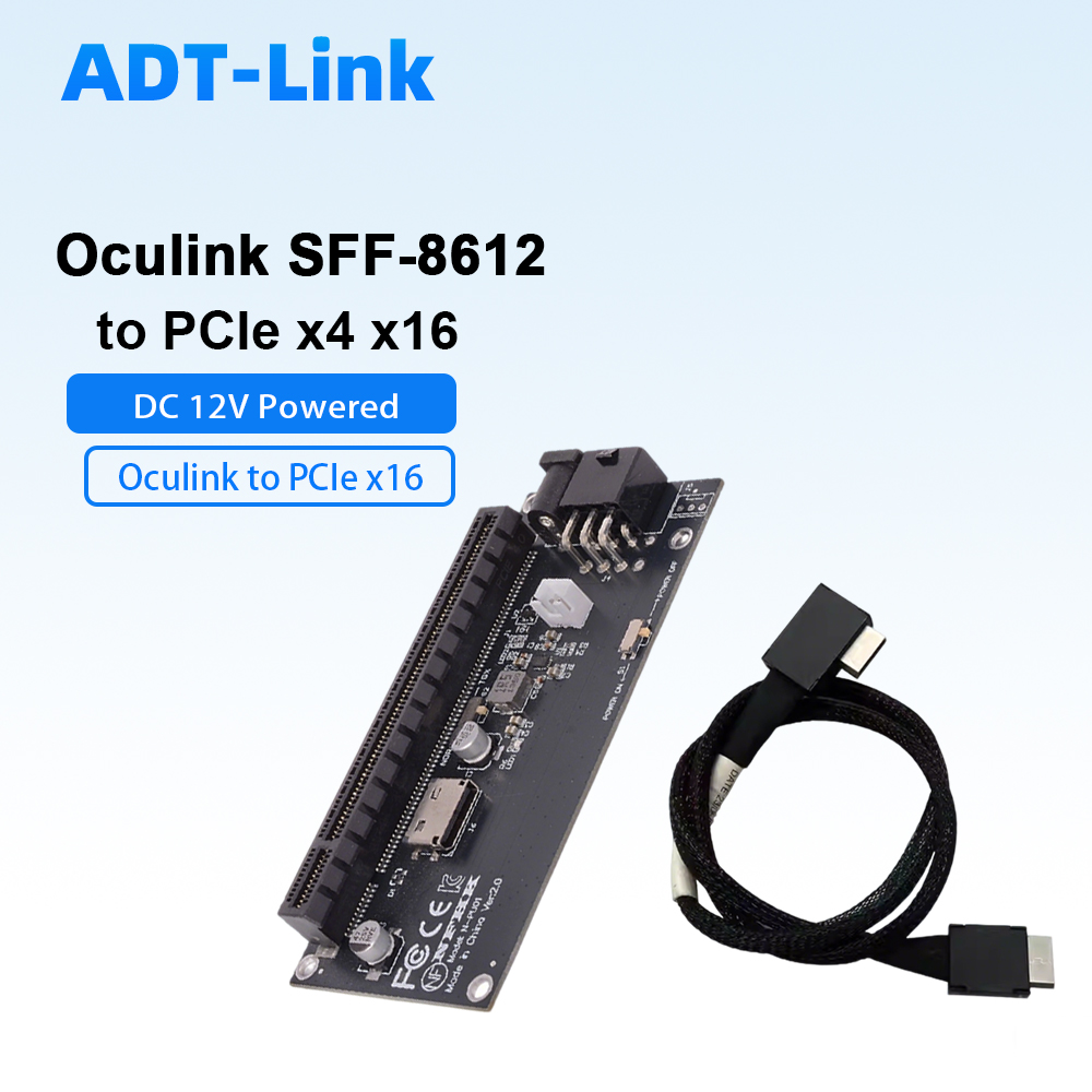 Oculink SFF-8612 To PCIe X4 X1 - Pcie 4.0 X16 Riser Cable 90 Degree recension och pris
