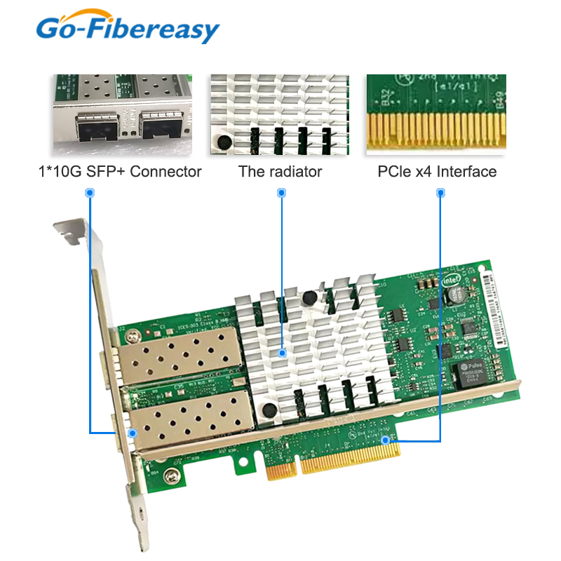 X520-DA2 10Gb SFP+PCI-E Networ - 10Gb Sfp+ Pcie Network Card Dual Port recension och pris